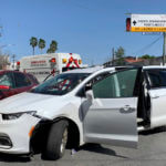 a white minivan with North Carolina plates and several bullet holes, at the crime scene where gunmen kidnapped four U.S. citizens who crossed into Mexico from Texas,