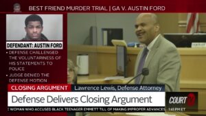 Defense attorney Lawrence Lewis delivers his closing argument in the Best Friend Murder Trial.