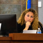 Judge Carli Kierny listens during a court hearing for Nathan Chasing Horse.