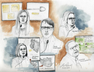 Composite sketch of Katherine Dace, David Sincerbeaux, Rylene Nowlin, Tara Martinez and Chuck Kunsaitis