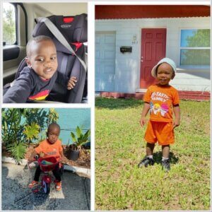 Three photos of Taylen Mosley