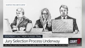 Courtroom sketch of Lori Vallow during day 3 of jury selection.