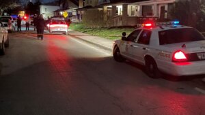 Police car and crime scene tape