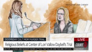 Courtroom sketch of Melanie Gibb