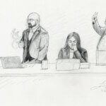 Prosecutors in Lori Vallow Daybell trial courtroom sketch