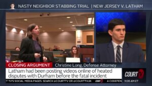 Defense attorney Christine Long delivers closing arguments in NJ v. Latham.