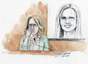 Courtroom sketch of Samantha Gwilliam