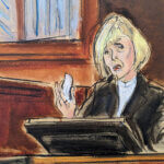 E. Jean Carroll weeps during her testimony in Federal Court