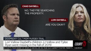 graphic of Chad Daybell and Lori Vallow phone call