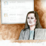 Courtroom sketch of Nicole Heideman
