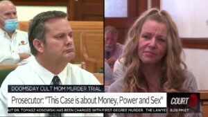 Chad daybell in court (left) and Lori Vallow Daybell in court (right)