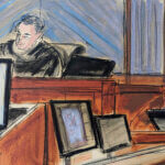 In this courtroom sketch, former Bergdorf Goodman store manager Cheryl Beall testifies