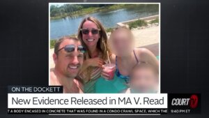 Photo of Karen Read, John O'Keefe and a third person whose face is blurred