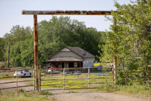 Image of house where bodies were found.