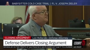 Lee Hollander delivers closing arguments in court