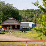 The property where seven bodies were found on Monday is shown near Henryetta