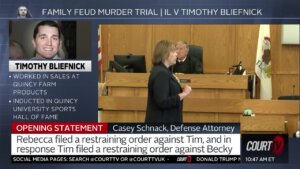 Casey Schnanck deliver defense opening statement in tim bliefnick trial