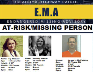 missing poster provided by the Oklahoma Highway