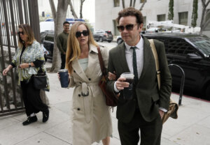 Danny Masterson and his wife Bijou Phillips arrive for closing arguments