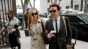 Danny Masterson and his wife Bijou Phillips arrive for closing arguments