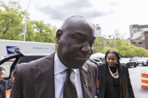 Attorney Ben Crump arrives at Manhattan Federal Court