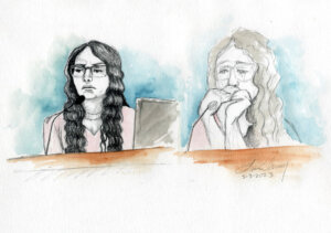 Sketch of Audrey Barattiero testifying against Lori Vallow Daybell.