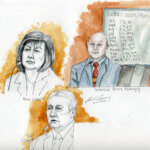 sketch of Alice and Todd Gilbert testify at Lori Vallow Daybell's trial