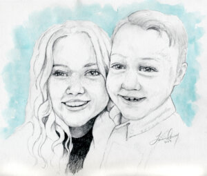 Sketch of JJ Vallow and Tylee Ryan