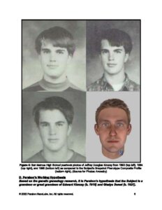 Yearbook photos and a digital composite of Jefferey Douglas Kimzy