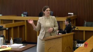 Assistant County Attorney Emily Garod delivers state closing argument in Stalker in the Attic Trial.