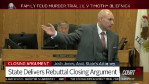 Josh Jones delivers the state rebuttal closing argument in the Family Feud Murder Trial.