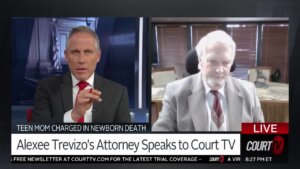 Split screen of Vinnie Politan and Alexee Treviso's attorney, Gary Mitchell.