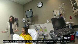 Alexee Trevizo and her mother at the hospital.