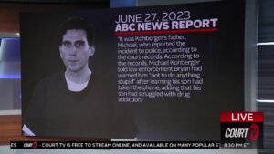 Graphic of Kohberger with a quote from ABC News.