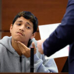 Anthony Borges is shown a photograph while testifying during the trial of Scot Peterson