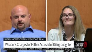 Side-by-side images of Chris and Kim Frain, who testified in Adam Montgomery's weapons trial.