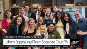 Group photo shows the legal team that represented Johnny Depp.