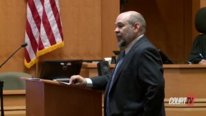 Prosecutor Benjamin Agati delivers the opening statement in the trial of Adam Montgomery