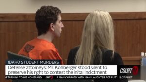 Bryan Kohberger wears an orange jumpsuit as he sits in court