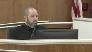 Jonathan Laakman testifies in court.