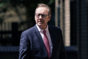 Actor Kevin Spacey walks outside Southwark Crown Court in London