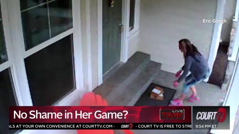 Porch pirate caught stealing packages.