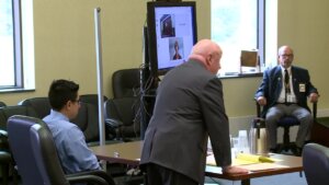 Mauricio Guerrero and his attorney appear in court