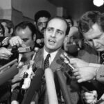 Charles Manson trial chief prosecutor Vincent Bugliosi talks with reporters