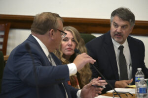 Lori Vallow Daybell sits during her sentencing hearing.