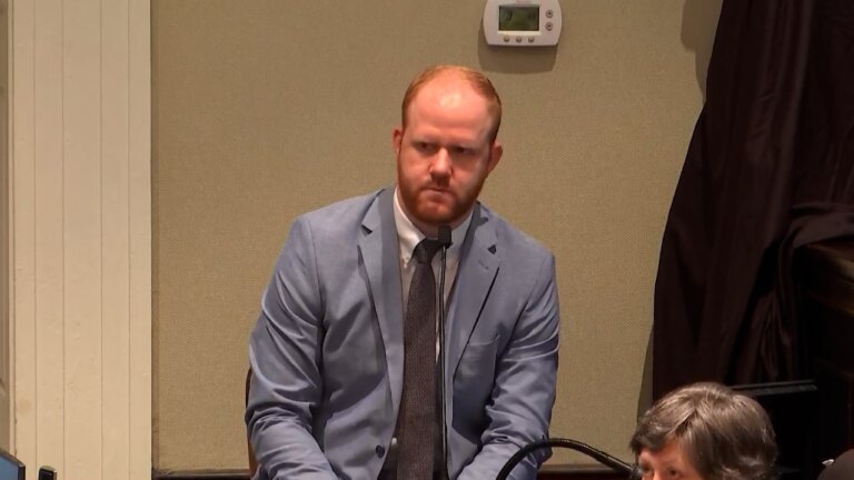 Forensic accountant Carson Burney takes the stand outside the presence of the jury.