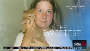 Victim Alissa Turney holds a kitten.