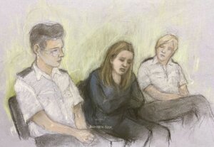 courtroom sketch of lucy letby