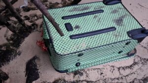 green and black polka dot Charlie Sport bag