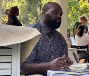 michael oher at a book signing